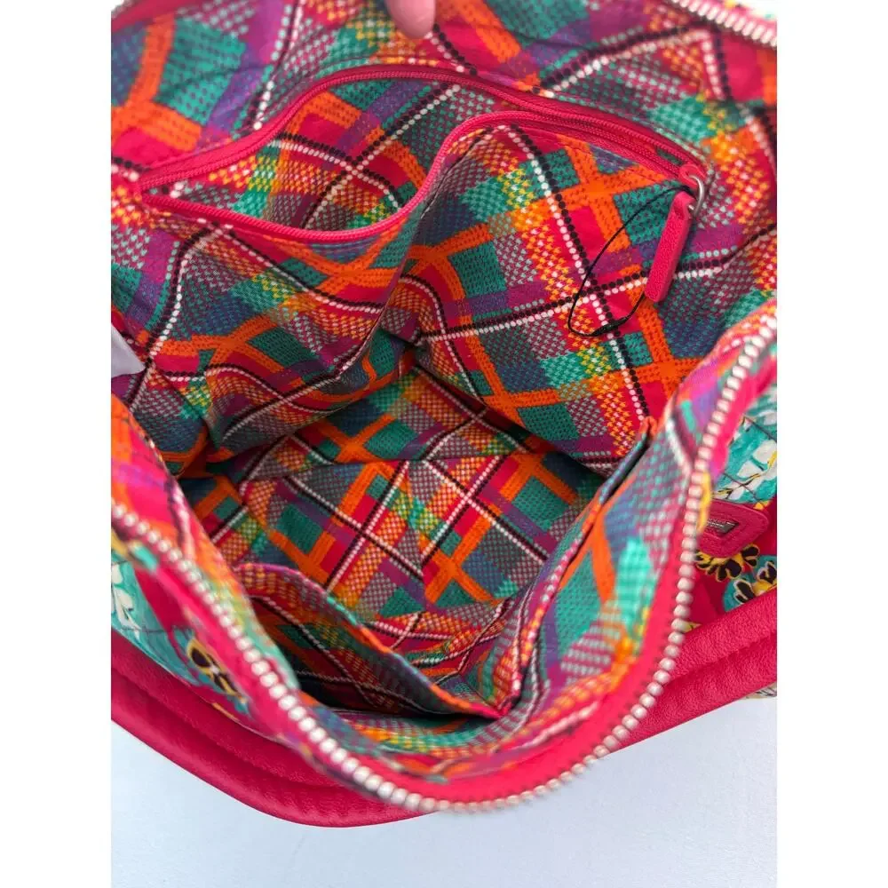 Vera Bradley Rumba Large Hobo Bag Crossbody Convertible Pink Floral Purse